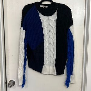 Free Generation Fringe Sleeve Block Sweater Small